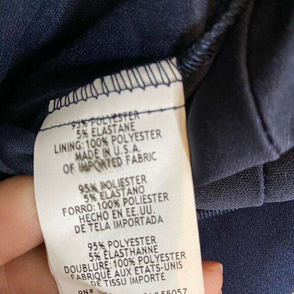 Marina Navy One Shoulder Flow Jumpsuit Sz 4 - Picture 7 of 11